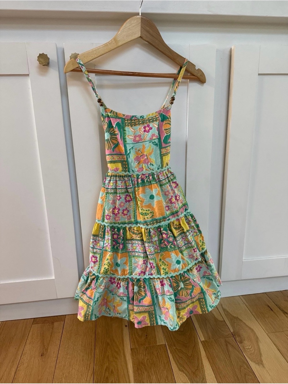 Etta Vee Girls' Lined Floral Patchwork Dress